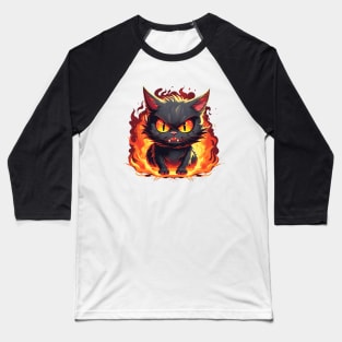 kawai angry cat Baseball T-Shirt